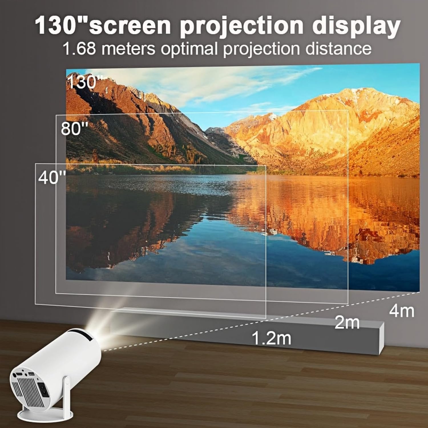 Retro Game Console with Projector, 4K HD Retro Game Projector with 2 Wireless Controllers, HDMI Output, WiFi