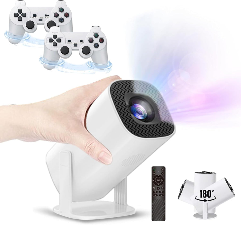 P30 Max Portable Game Projector, 32G, 720P, 5G WiFi Bluetooth, Built-in 35000+ 3D Games