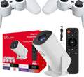 P30 Max Projector and Game + 2 Wireless Controllers, P30 Max Smart Gaming Projector with Built in Apps and Games, Portable Mini Projector with Wifi and Bluetooth, 4k HD Auto Keystone Video Projector