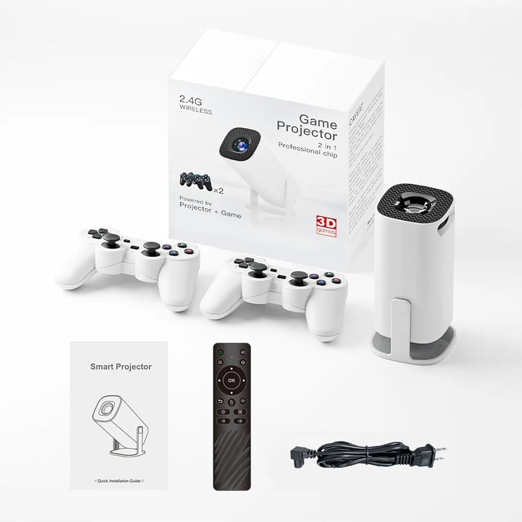 P30 Max Portable Game Projector, 32G, 720P, 5G WiFi Bluetooth, Built-in 35000+ 3D Games