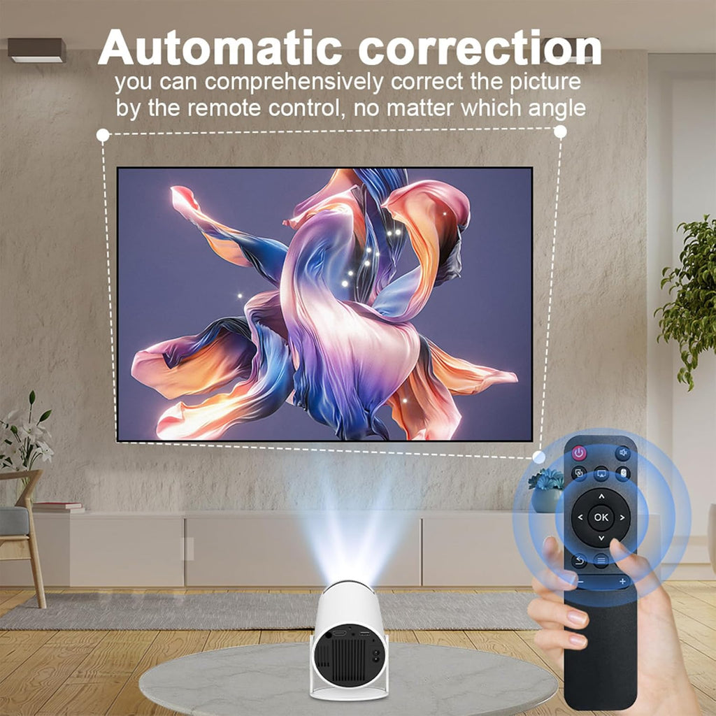 P30 Max Projector and Game + 2 Wireless Controllers, P30 Max Smart Gaming Projector with Built in Apps and Games, Portable Mini Projector with Wifi and Bluetooth, 4k HD Auto Keystone Video Projector