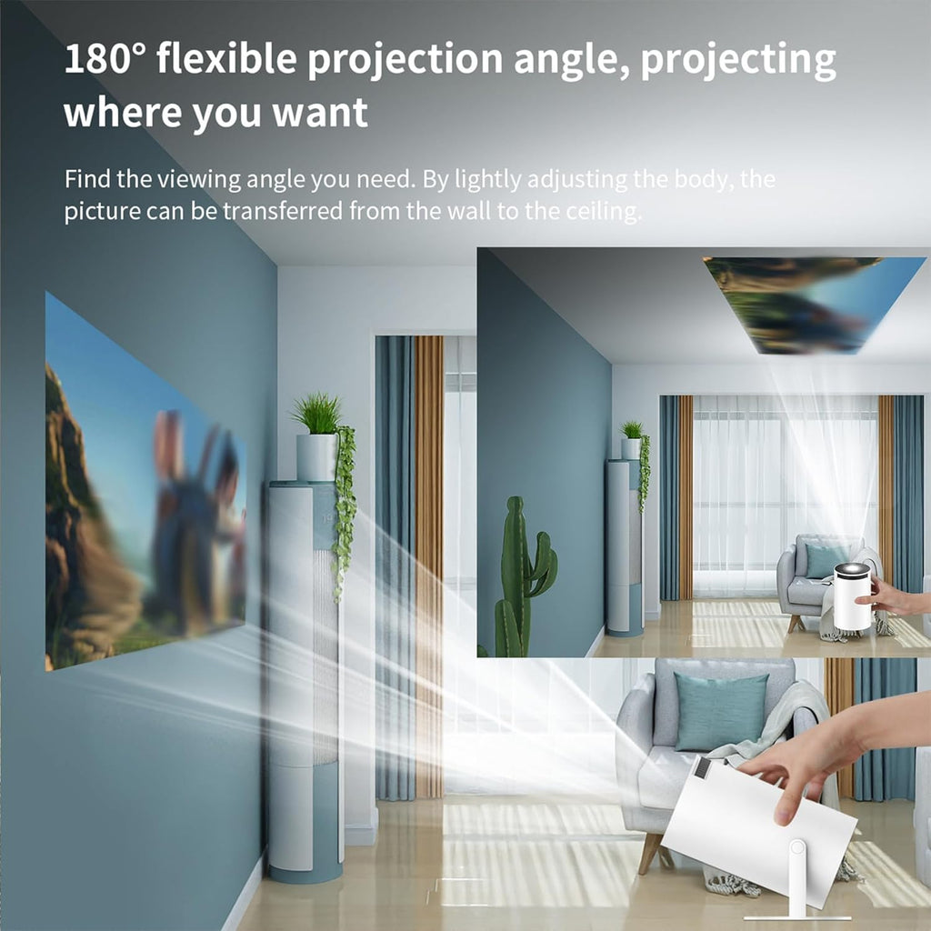 P30 Max Projector and Game + 2 Wireless Controllers, P30 Max Smart Gaming Projector with Built in Apps and Games, Portable Mini Projector with Wifi and Bluetooth, 4k HD Auto Keystone Video Projector
