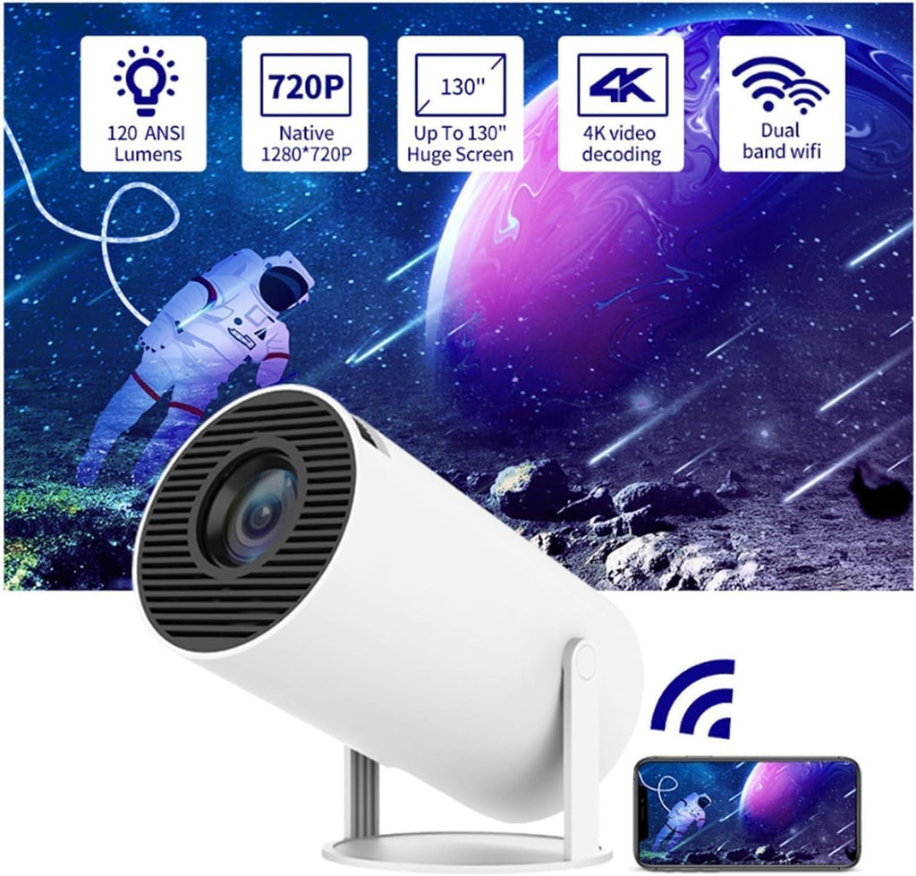 Nostalgic Projector, 4K Projector with Retro Gaming Console, Arcade Vision Projector, Smart Projector with Built in 20000+ Games, Retro Game Projector with 2 Wireless Controllers