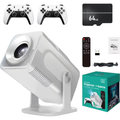 Game Projector with 2 gamepads Gaming Consoles，20,000+ Retro Games, Mini Smart Portable Projector with WiFi and Bluetooth Home Theater Office Outdoor