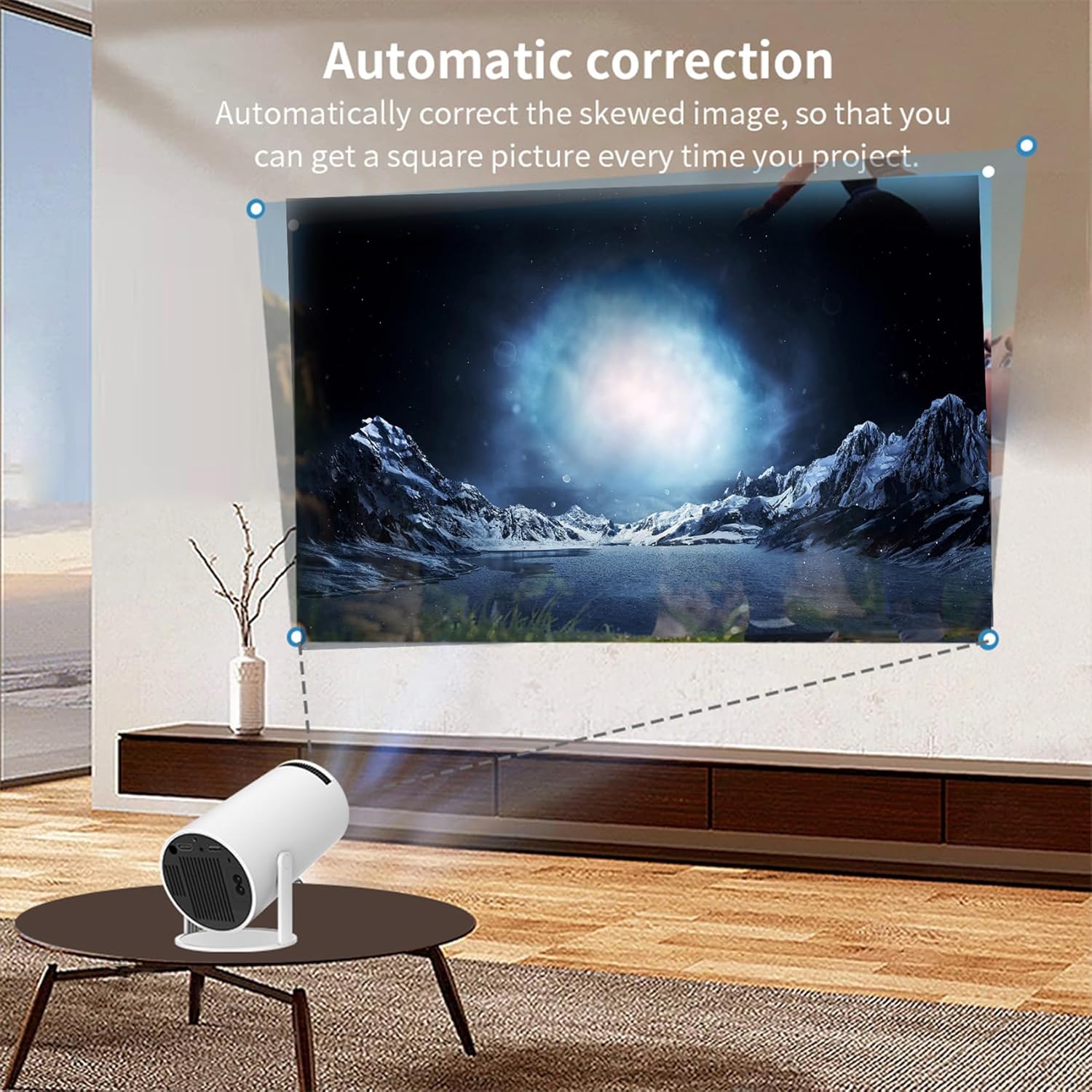 P30 Max Projector and Game + 2 Wireless Controllers, P30 Max Smart Gaming Projector with Built in Apps and Games, Portable Mini Projector with Wifi and Bluetooth, 4k HD Auto Keystone Video Projector